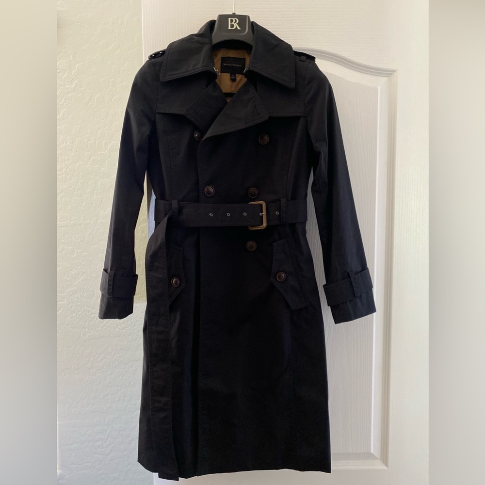 Banana Republic Essential Black Trench Coat